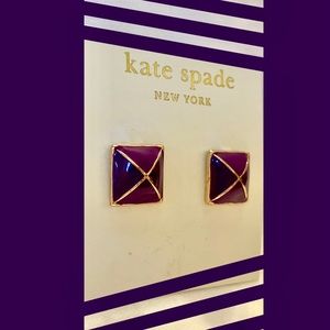 Kate Spade Purple Square Earrings~ NEW ON CARD